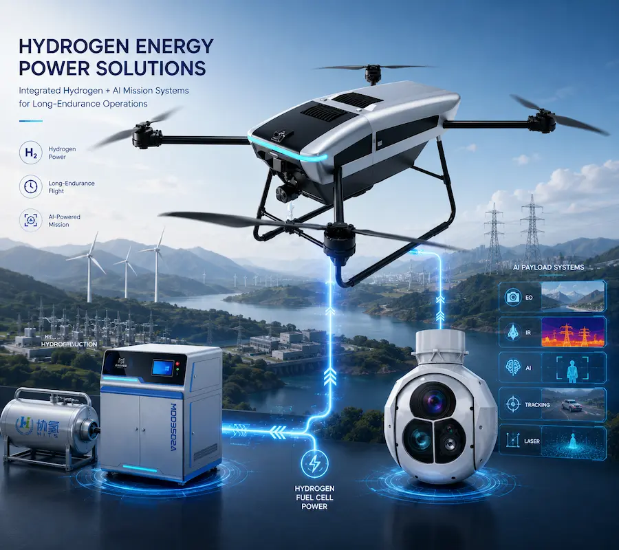 Hydrogen-powered multirotor UAV for industrial surveillance