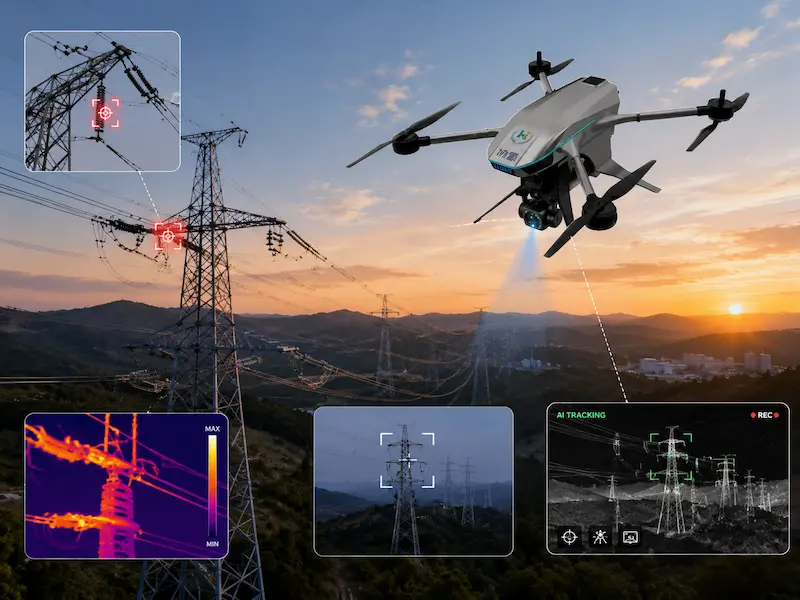 hydrogen multirotor UAV for power grid monitoring