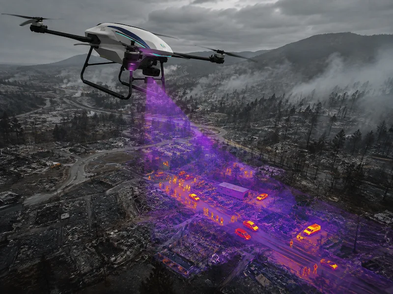 IR thermal imaging for emergency response drone