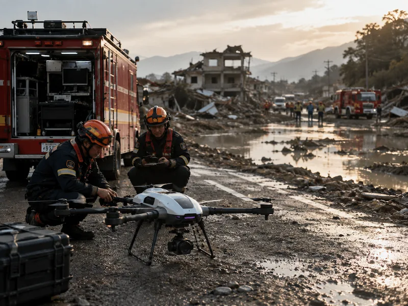 Emergency response UAV rapidly deployed for disaster area assessment