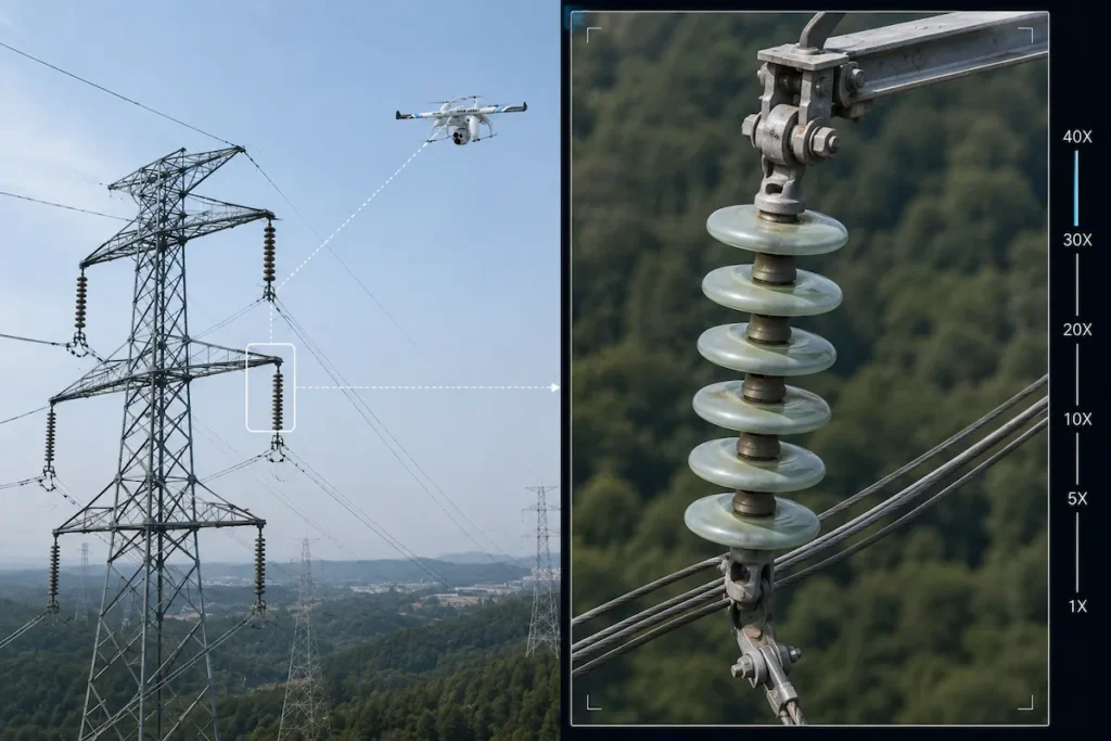 EO camera payload for detailed power line inspection