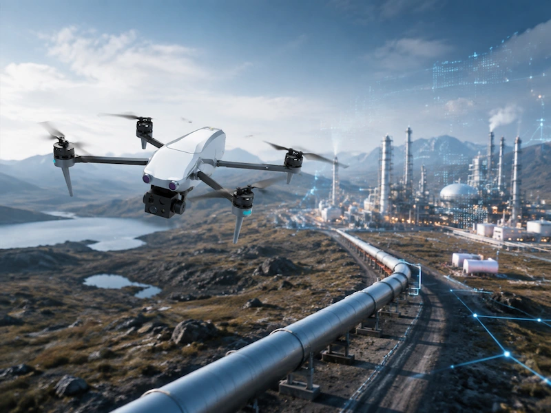 UAV monitoring oil and gas pipeline infrastructure
