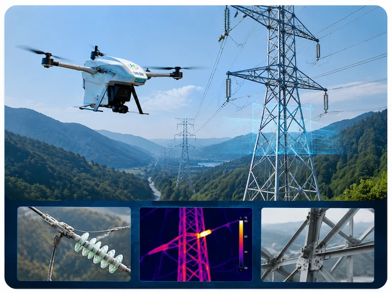 Hydrogen powered UAV performing power grid inspection