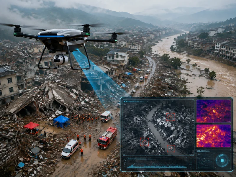 AI UAV payload system for emergency response monitoring