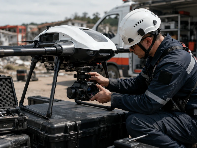 UAV and EO/IR payload integration for emergency response missions