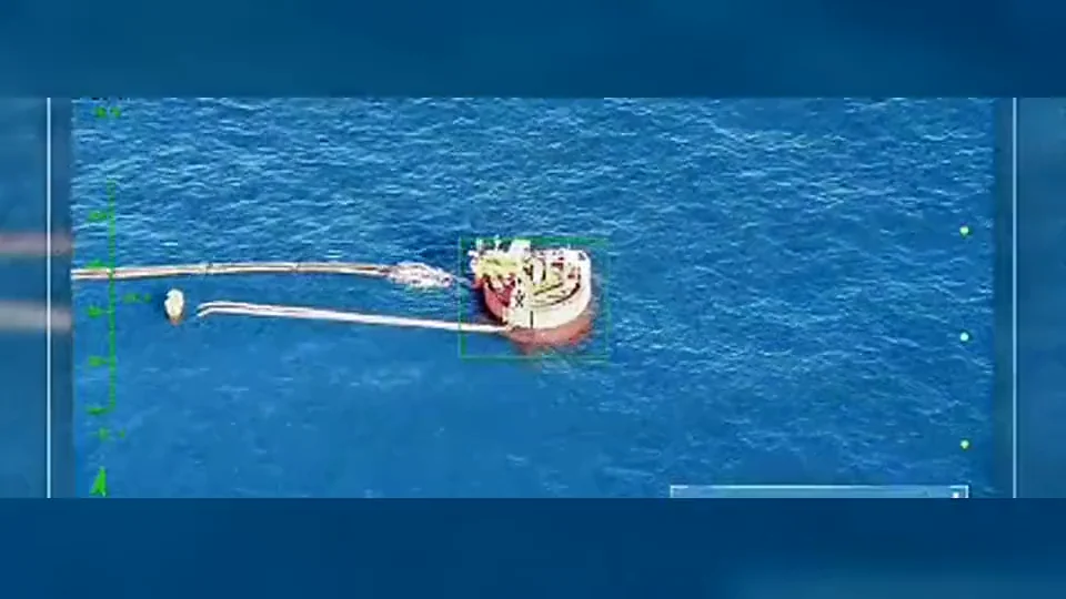 Offshore buoy inspection seen from a UAV imaging payload